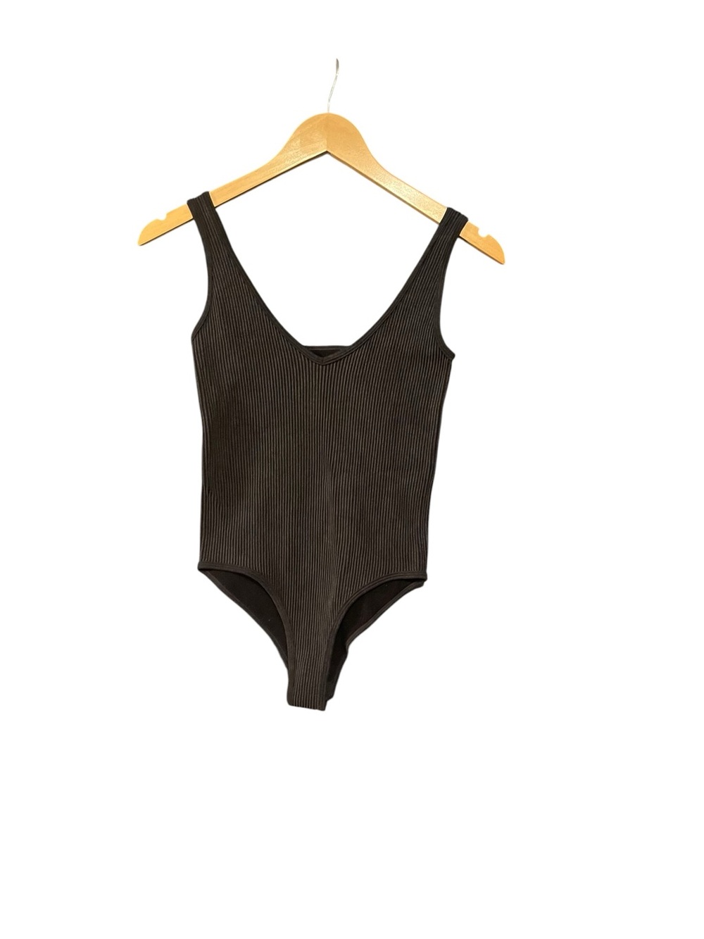 Aura Black-Washed Ribbed Bodysuit - Picture 2 of 4